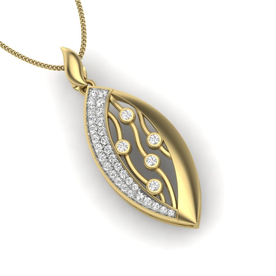 14k yellow gold Scarlet Sparkle Diamond Pendant design for women