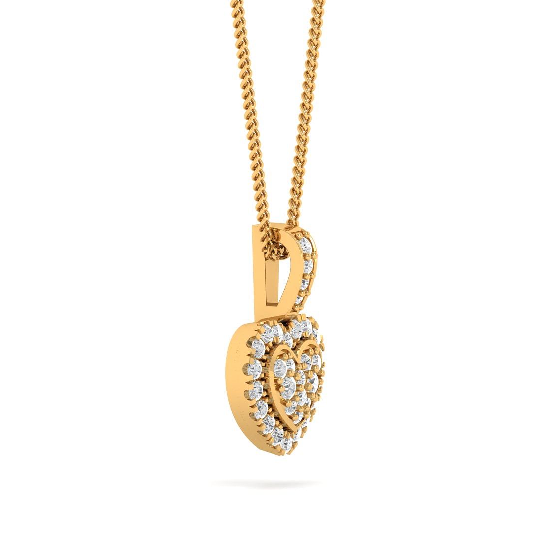 heart shape anvi diamond pendant in yellow