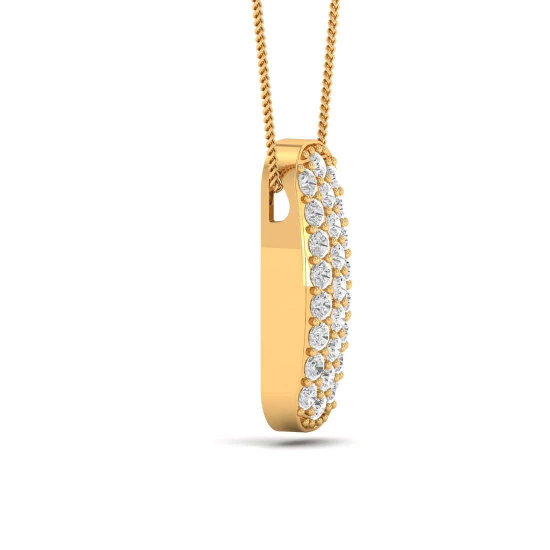 Office wear bhavna diamond pendant for women in yellow gold