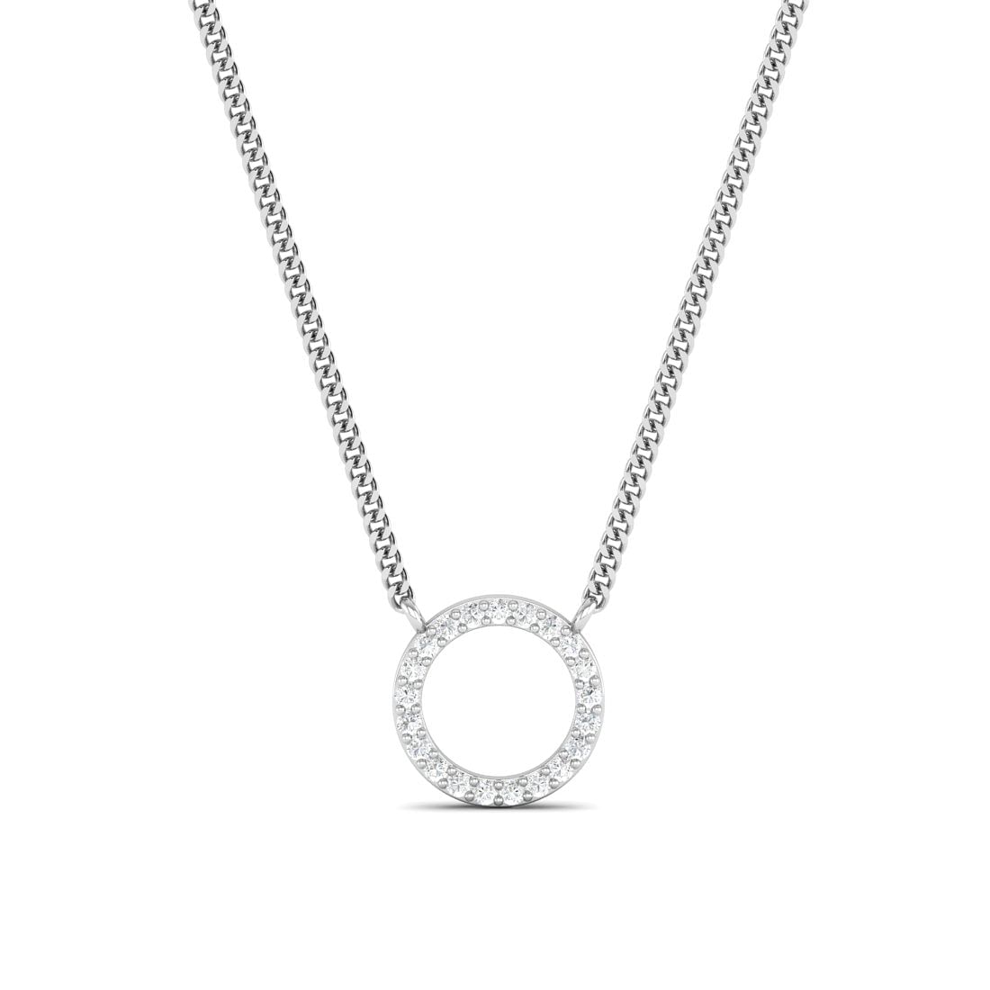 moon design white gold diamond pendant