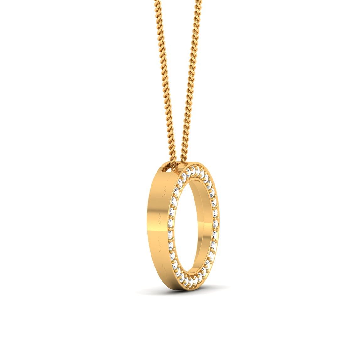 victoria round yellow gold diamond pendant