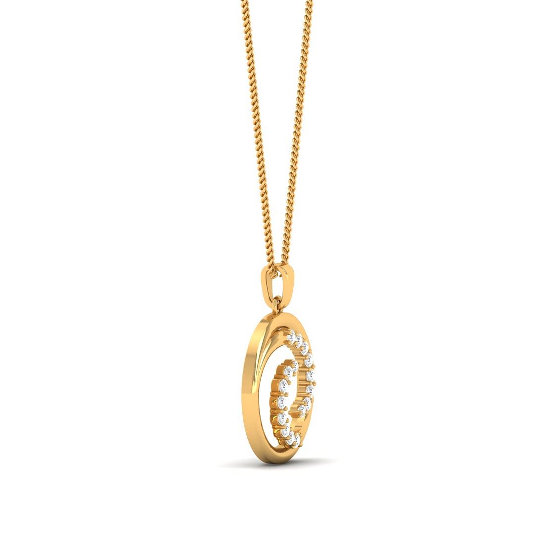 unique yellow gold diamond pendant for women