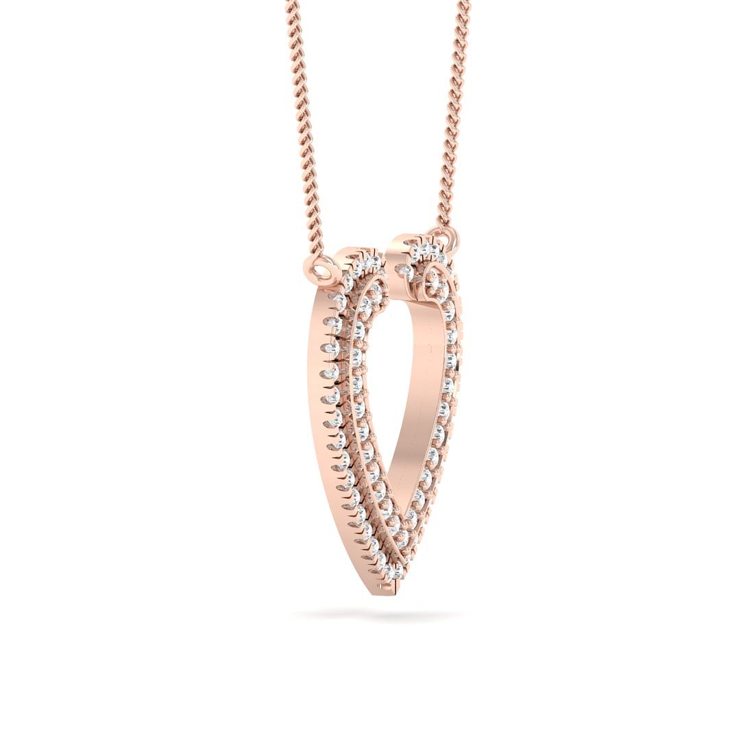 heart shaped pendant diamond with rose gold