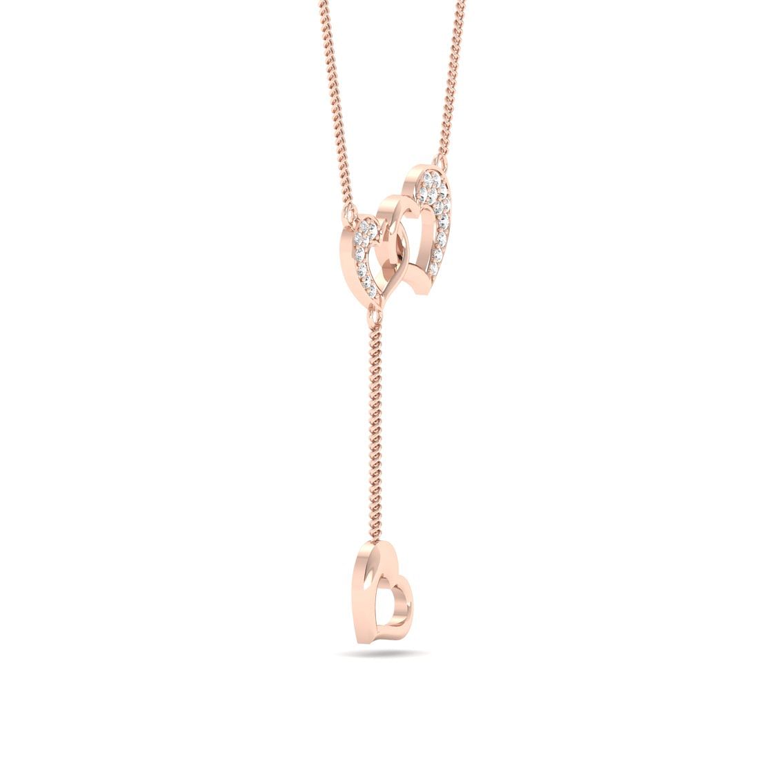 heart drop diamond pendant with rose gold