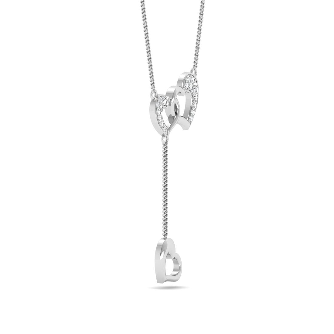 heart drop diamond pendant with white gold