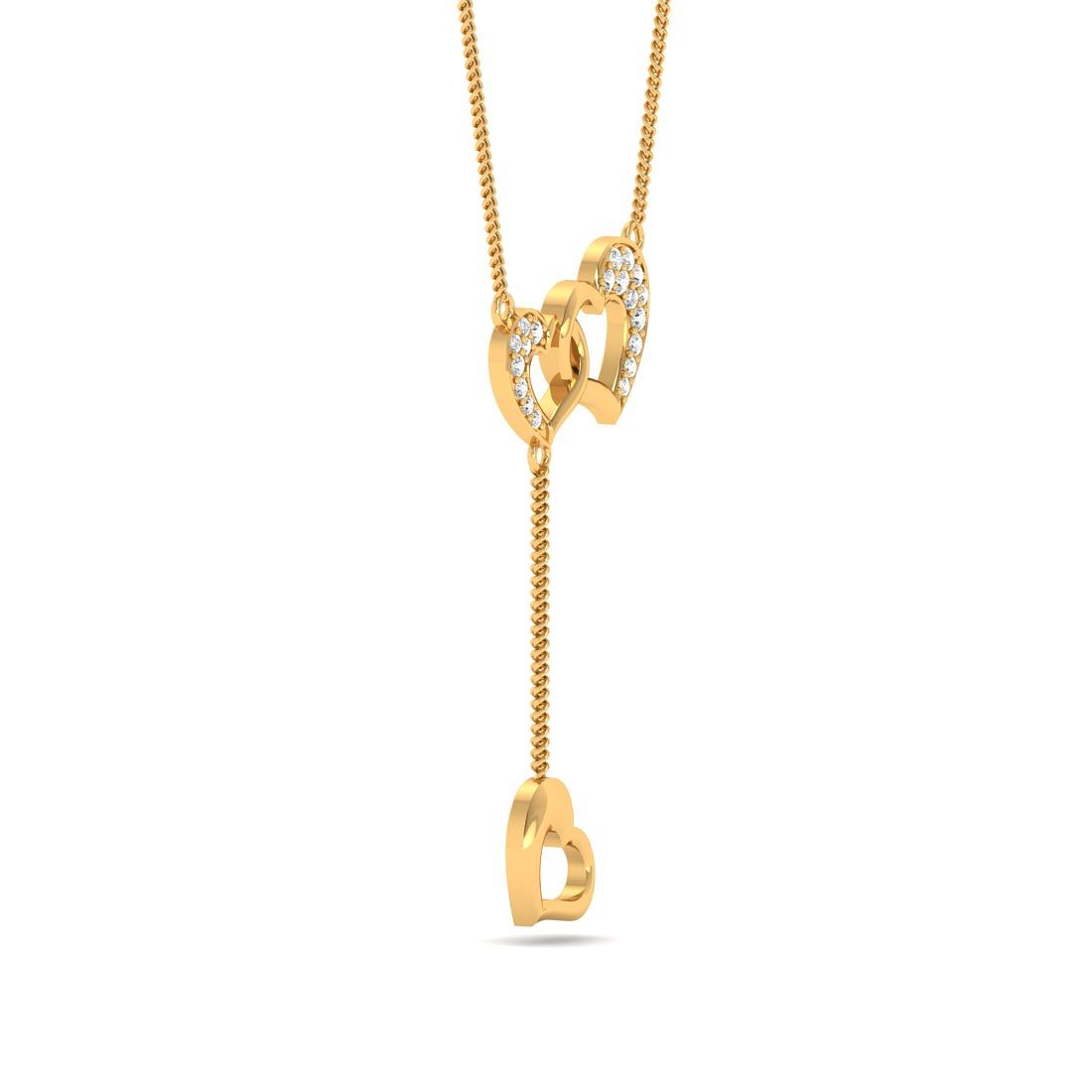 heart drop diamond pendant with yellow gold