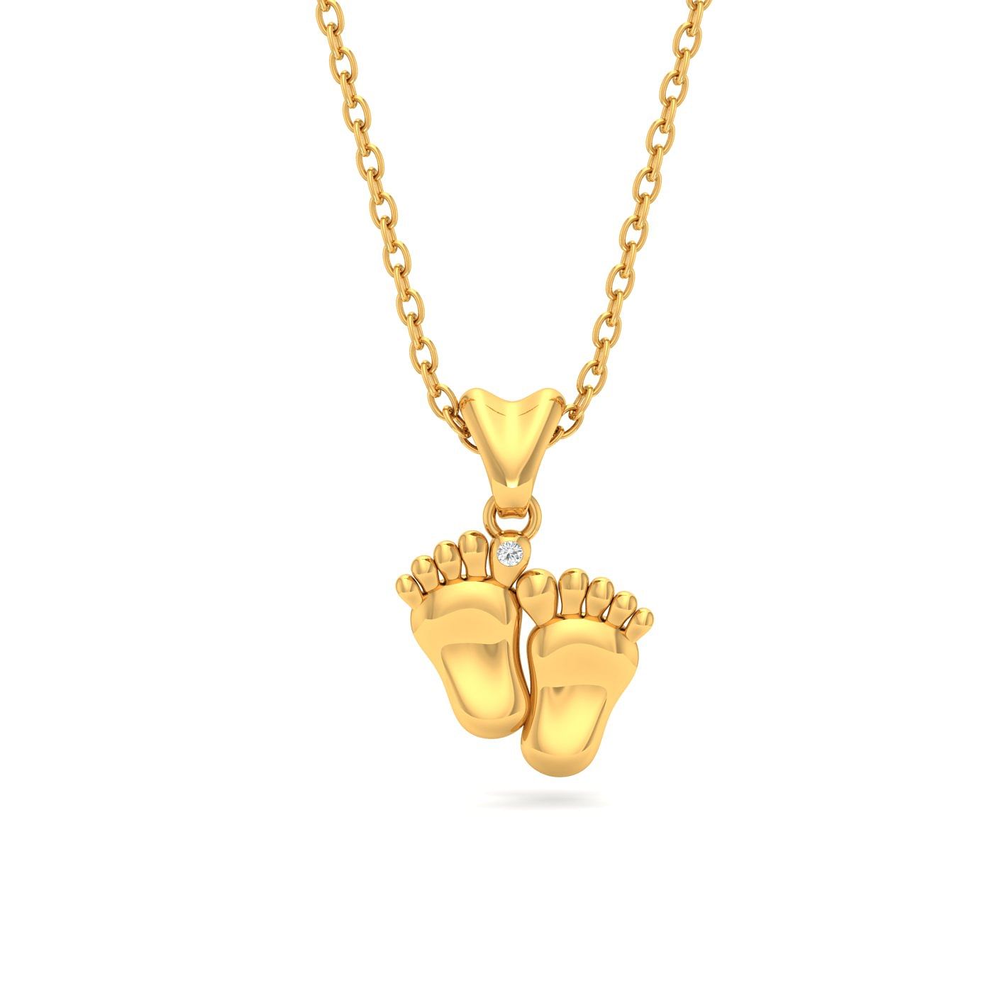 Yellow Gold Footsteps Diamond Pendant