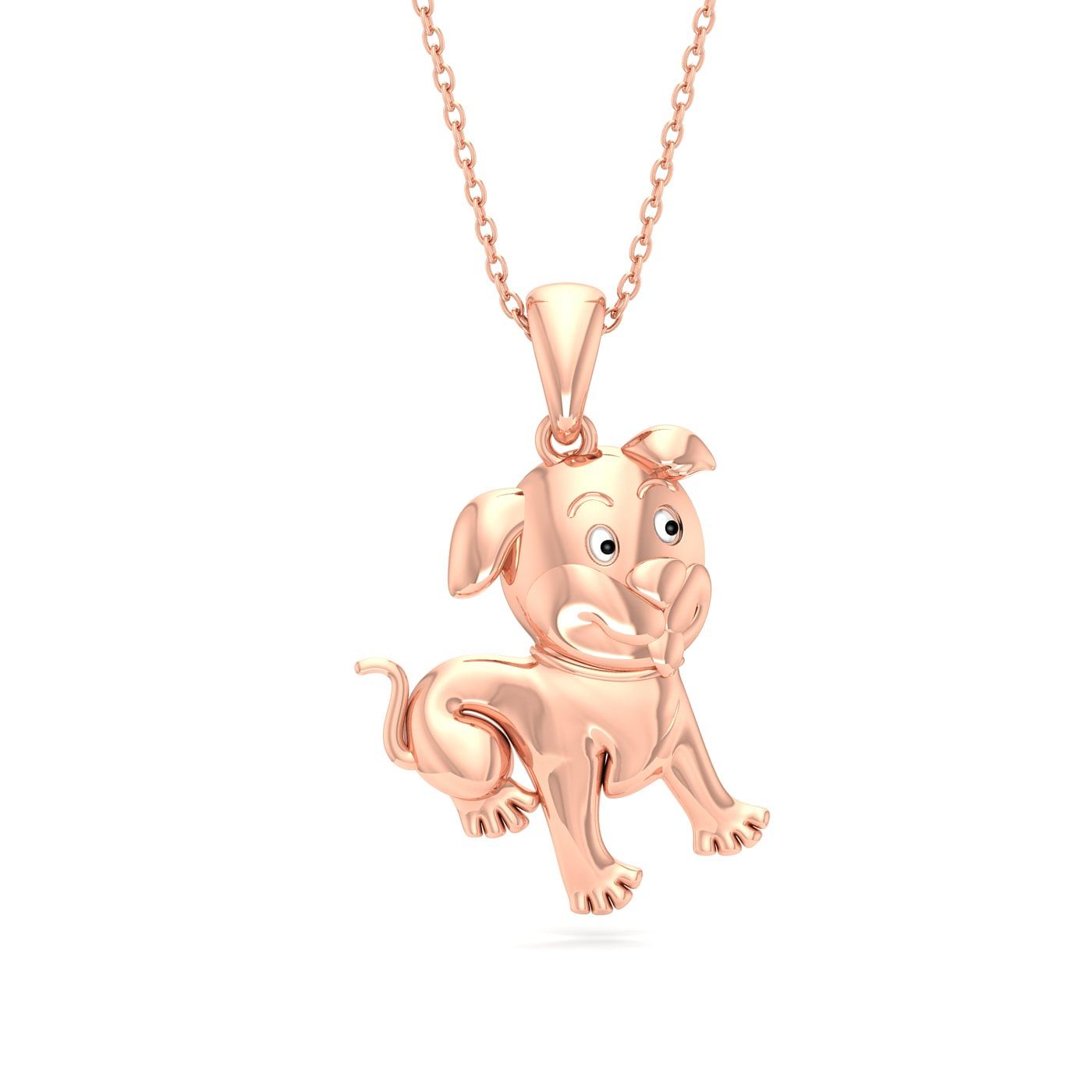 Sweet Puppy Kids Diamond Pendant In Rose Gold