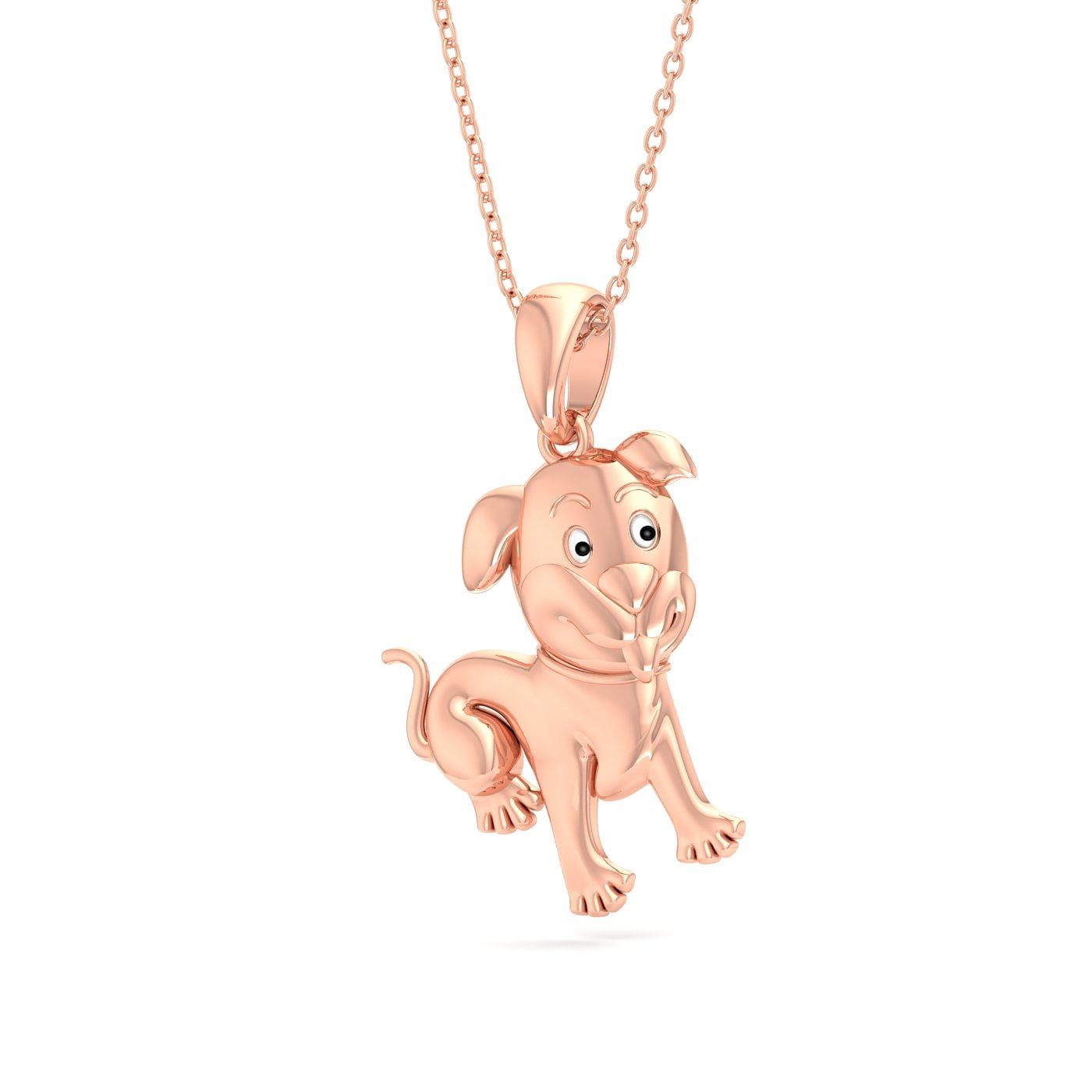 Sweet Puppy Kids Diamond Pendant In Rose Gold