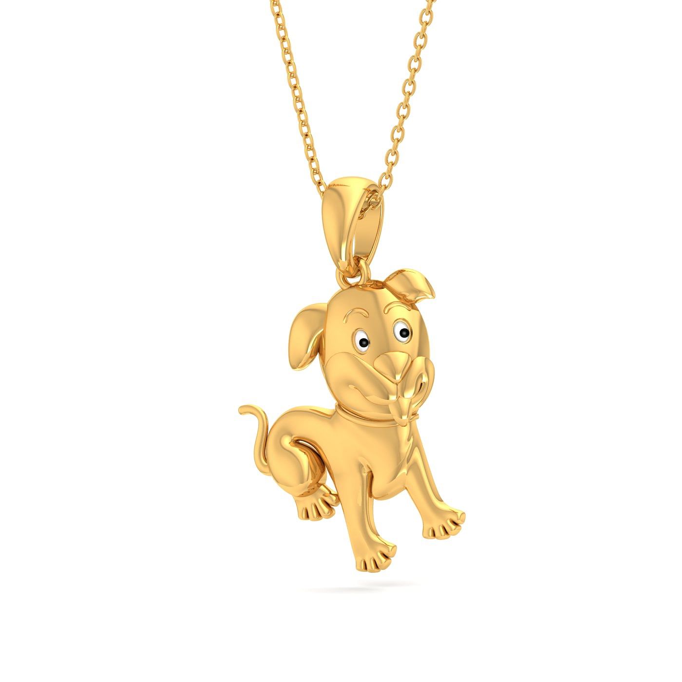 Sweet Puppy Kids Diamond Pendant In Yellow Gold