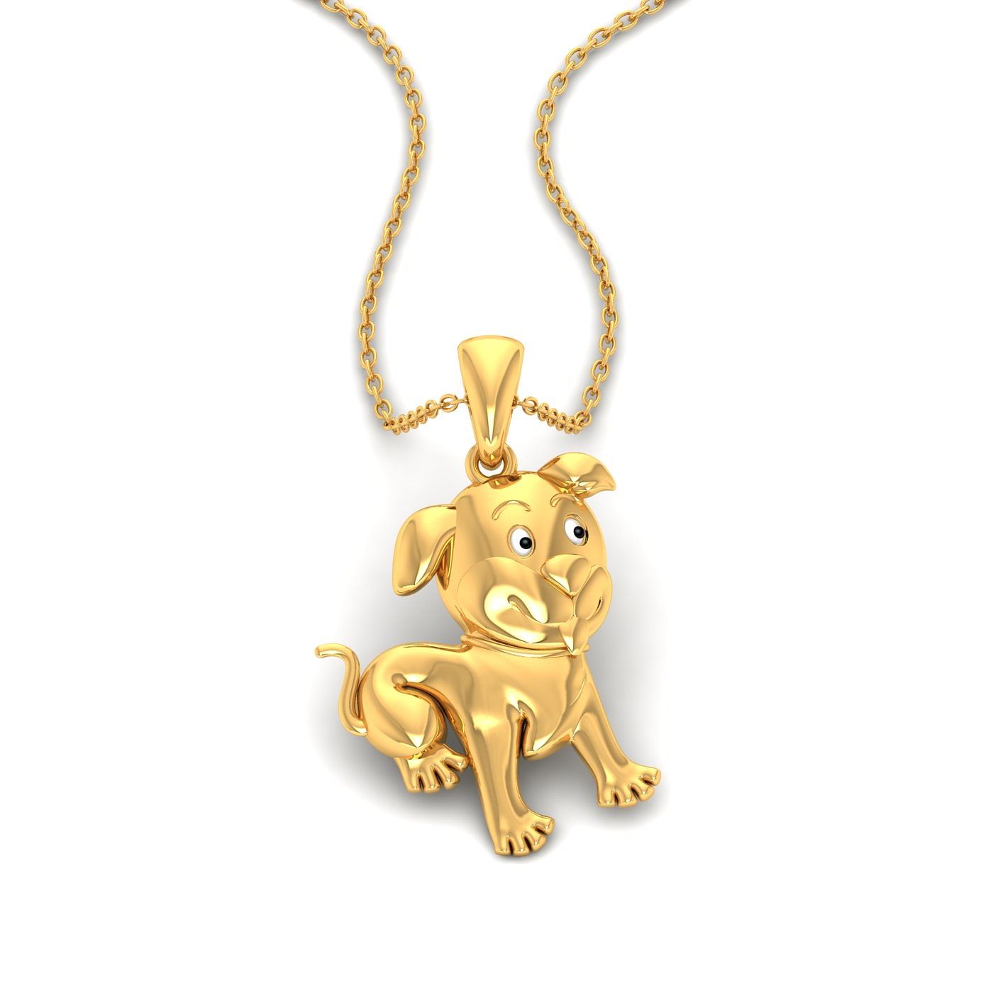 Sweet Puppy Kids Diamond Pendant In Yellow Gold