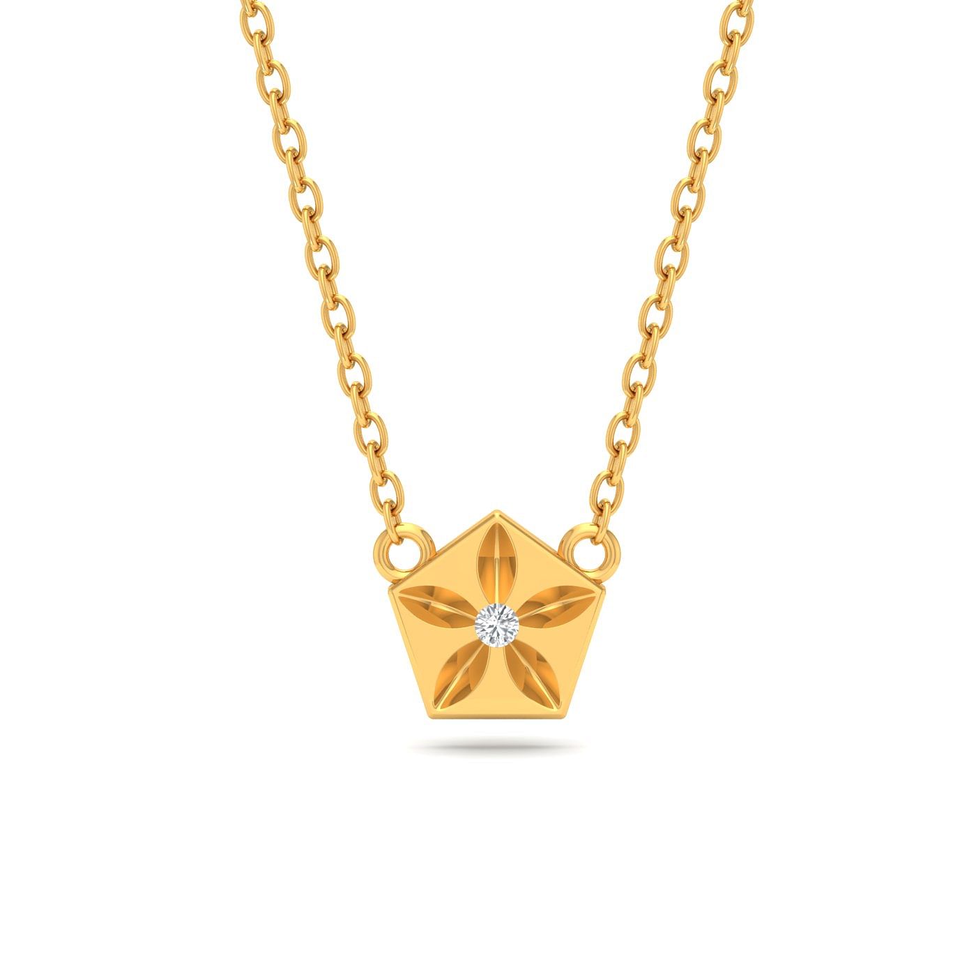 Yellow Gold Navya Diamond Pendant For Kids