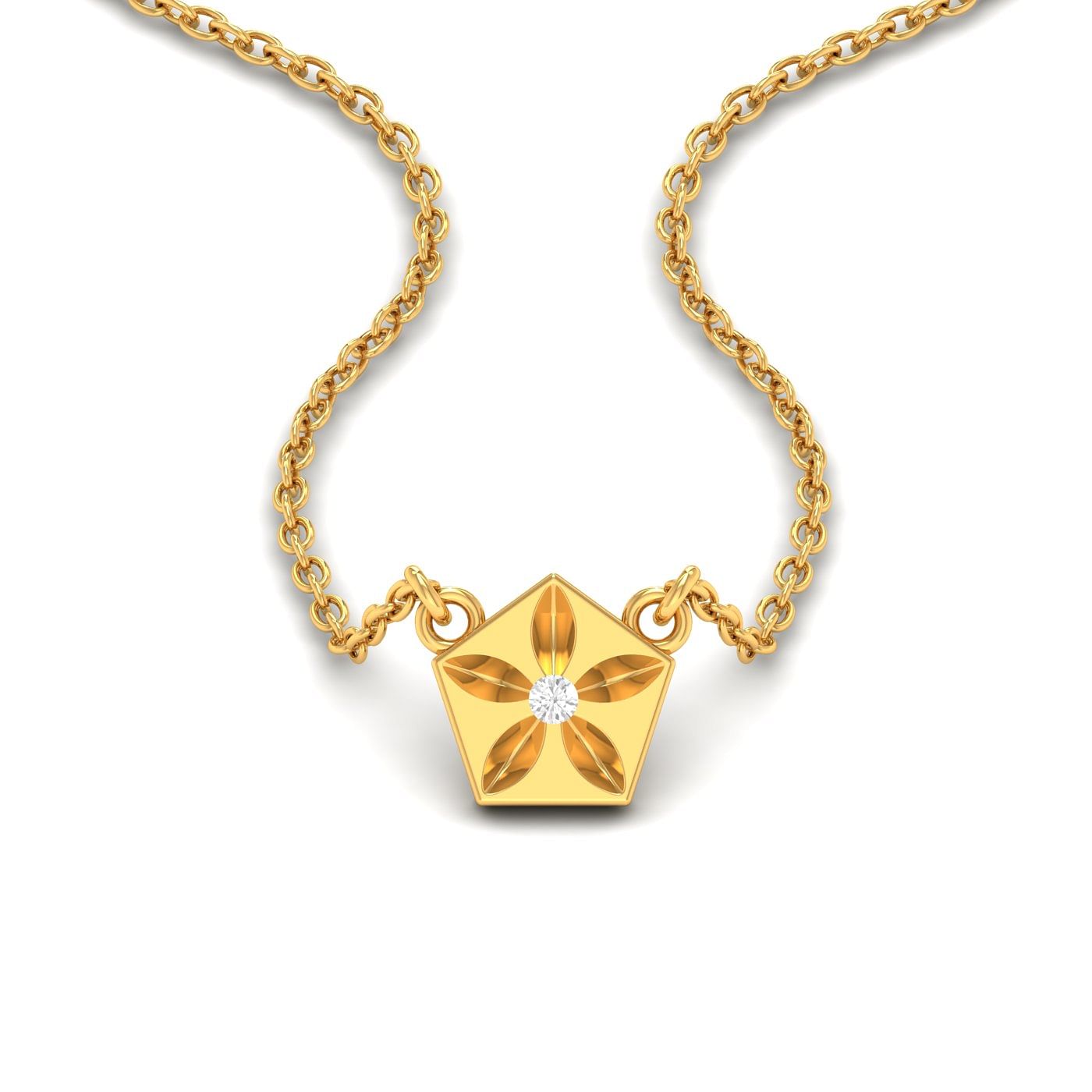 Yellow Gold Navya Diamond Pendant For Kids