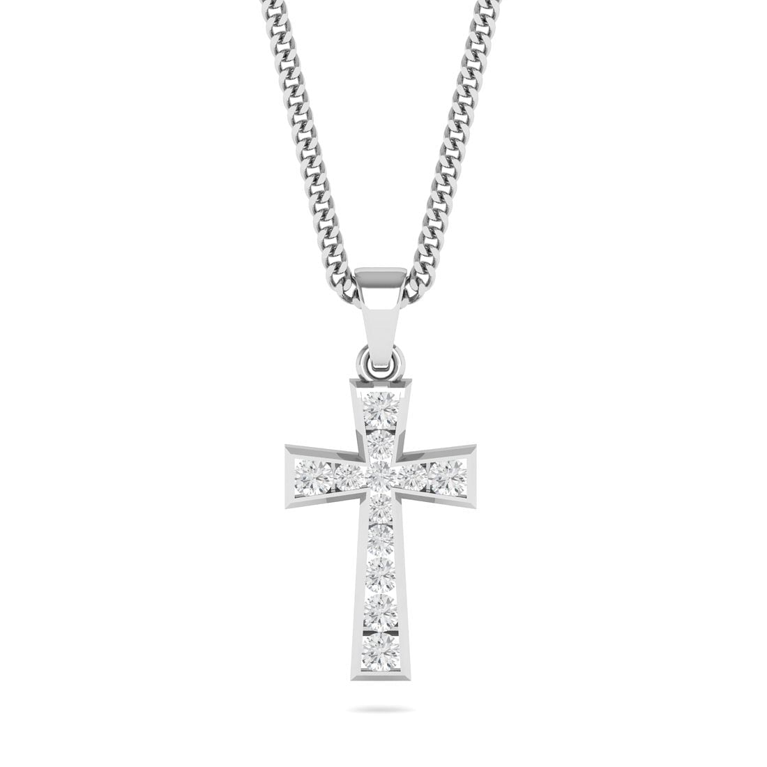 The Cruz Diamond Cross Pendant In White Gold
