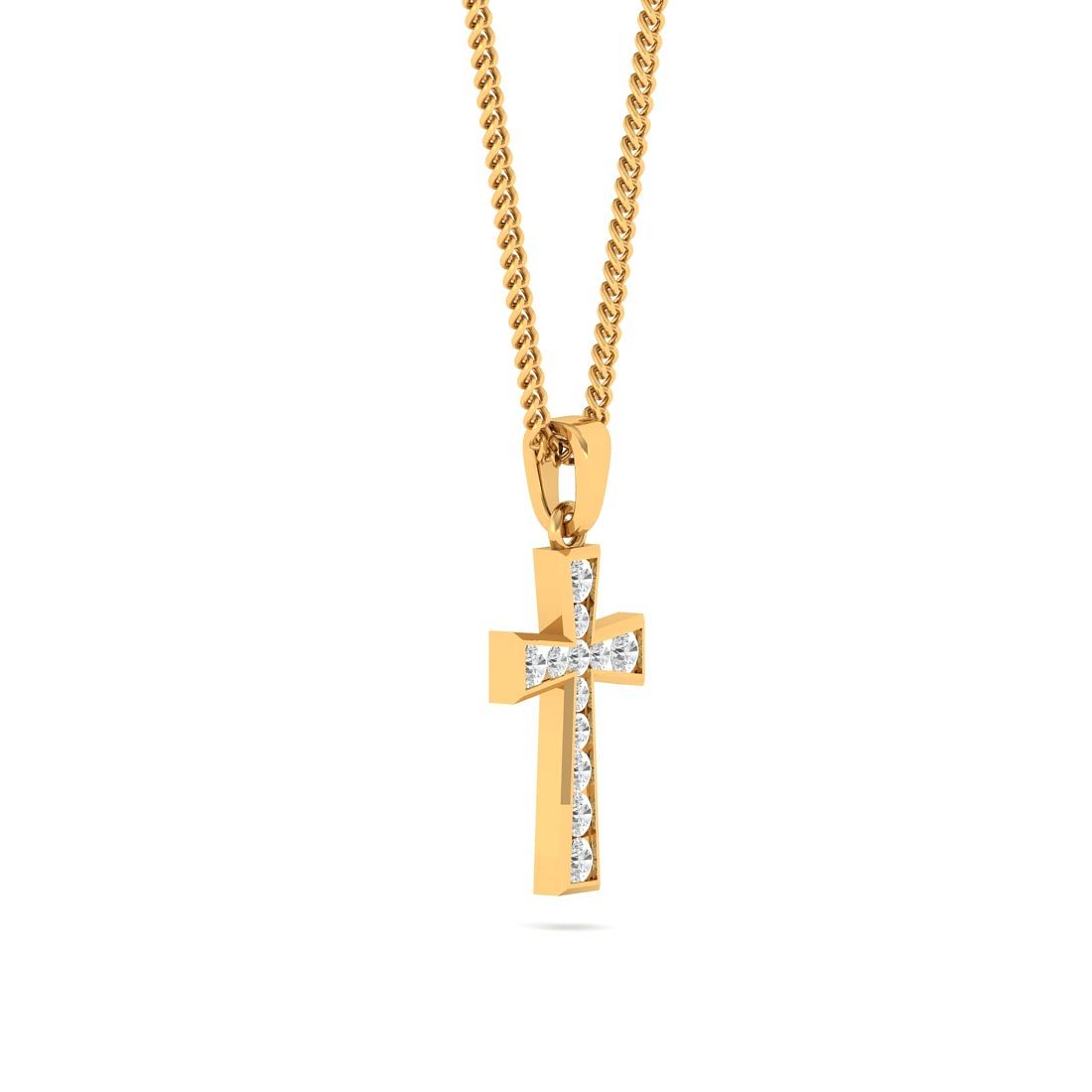 The Cruz Diamond Cross Pendant In Yellow Gold