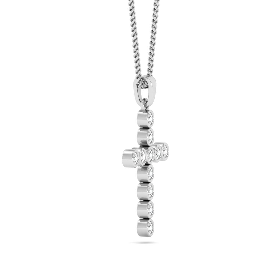white gold cross diamond pendant for men and women