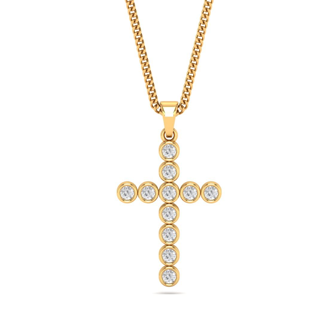yellow gold cross diamond pendant for men and women