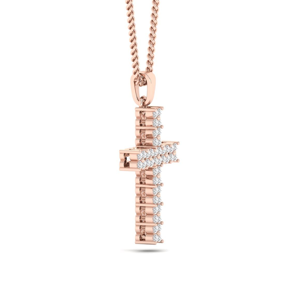 rose gold jesus cross diamond pendant for women and men