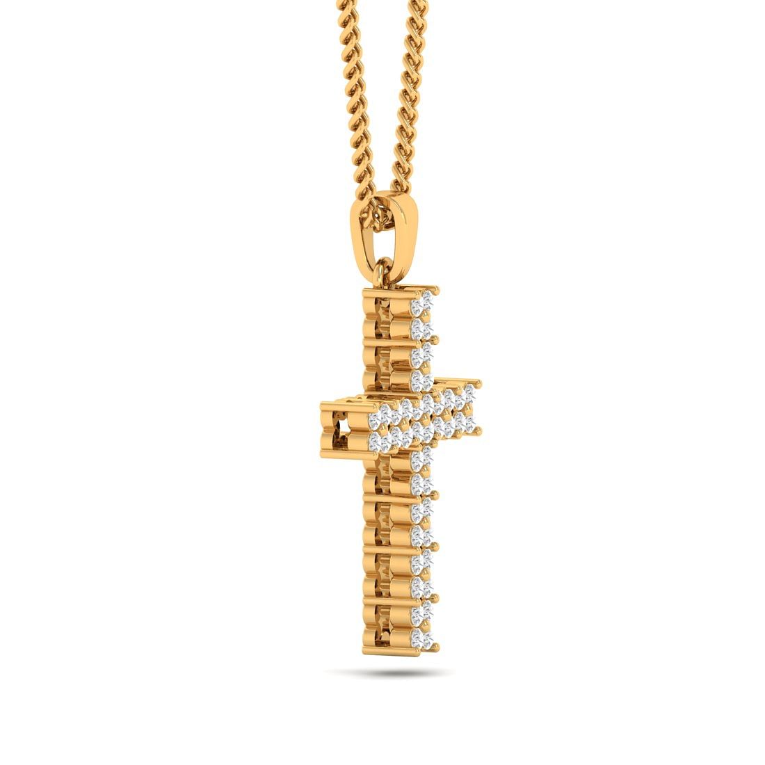 yellow gold jesus cross diamond pendant for women and men