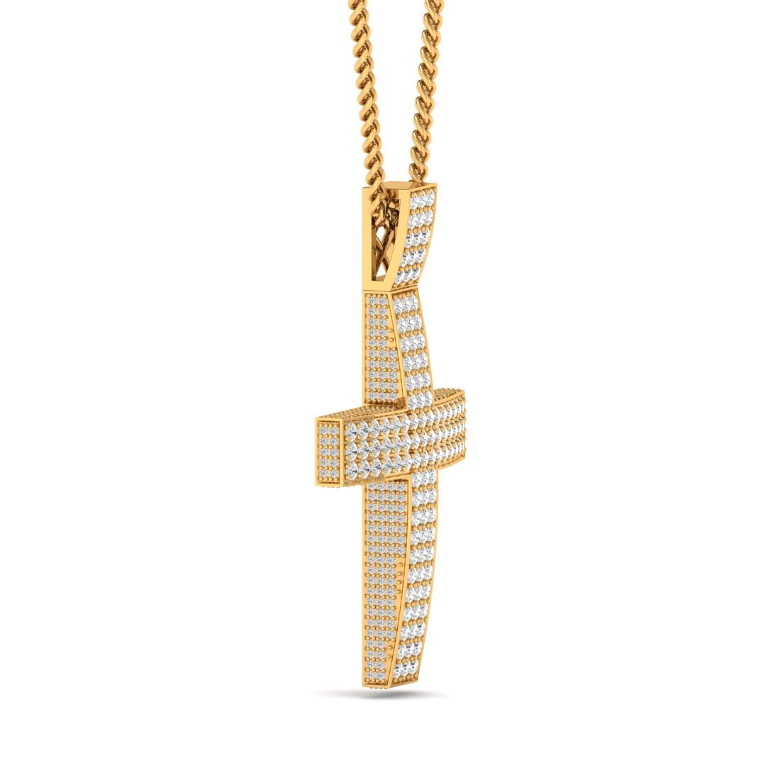 norah yellow gold cross diamond pendant