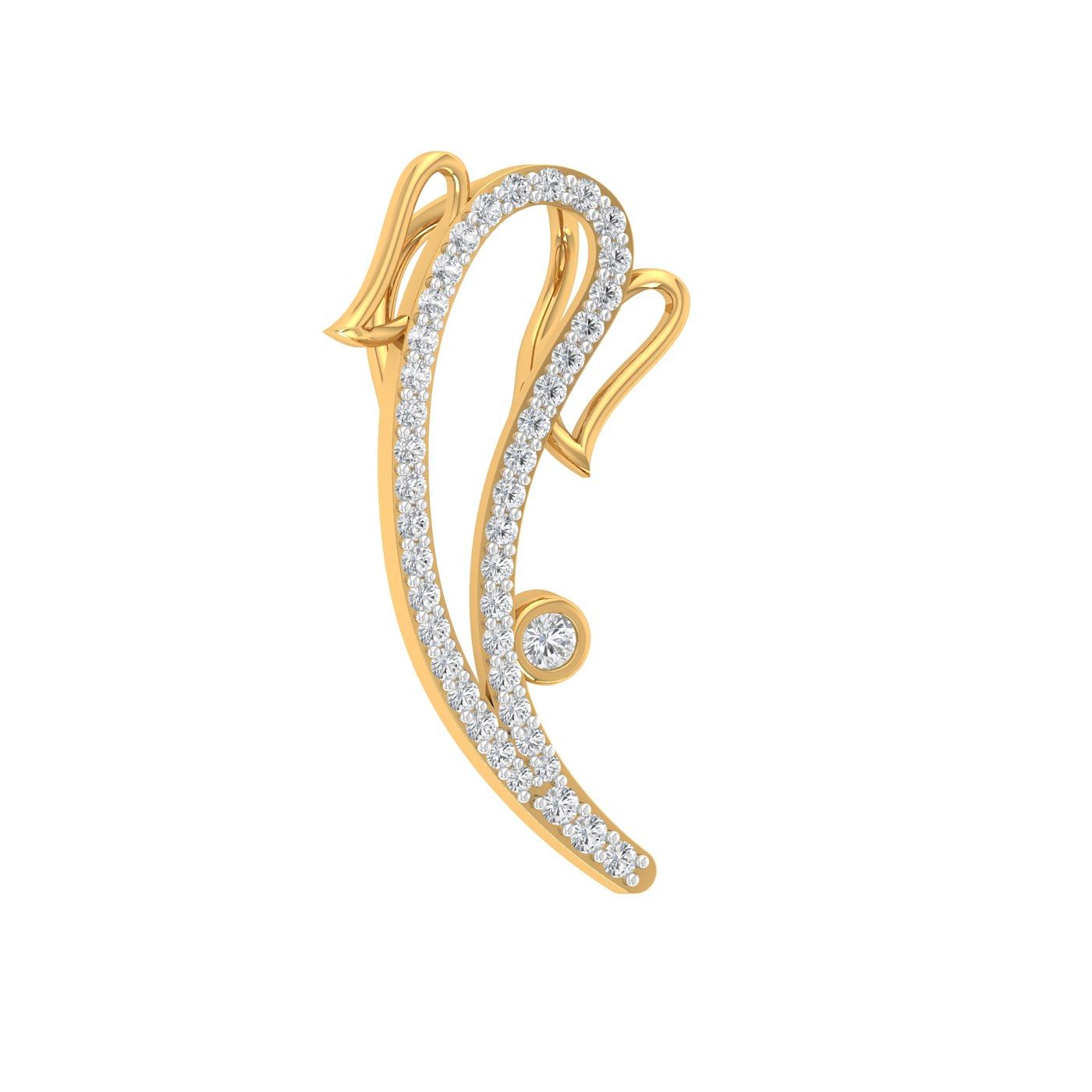 ganesha 18k yellow gold diamond pendant