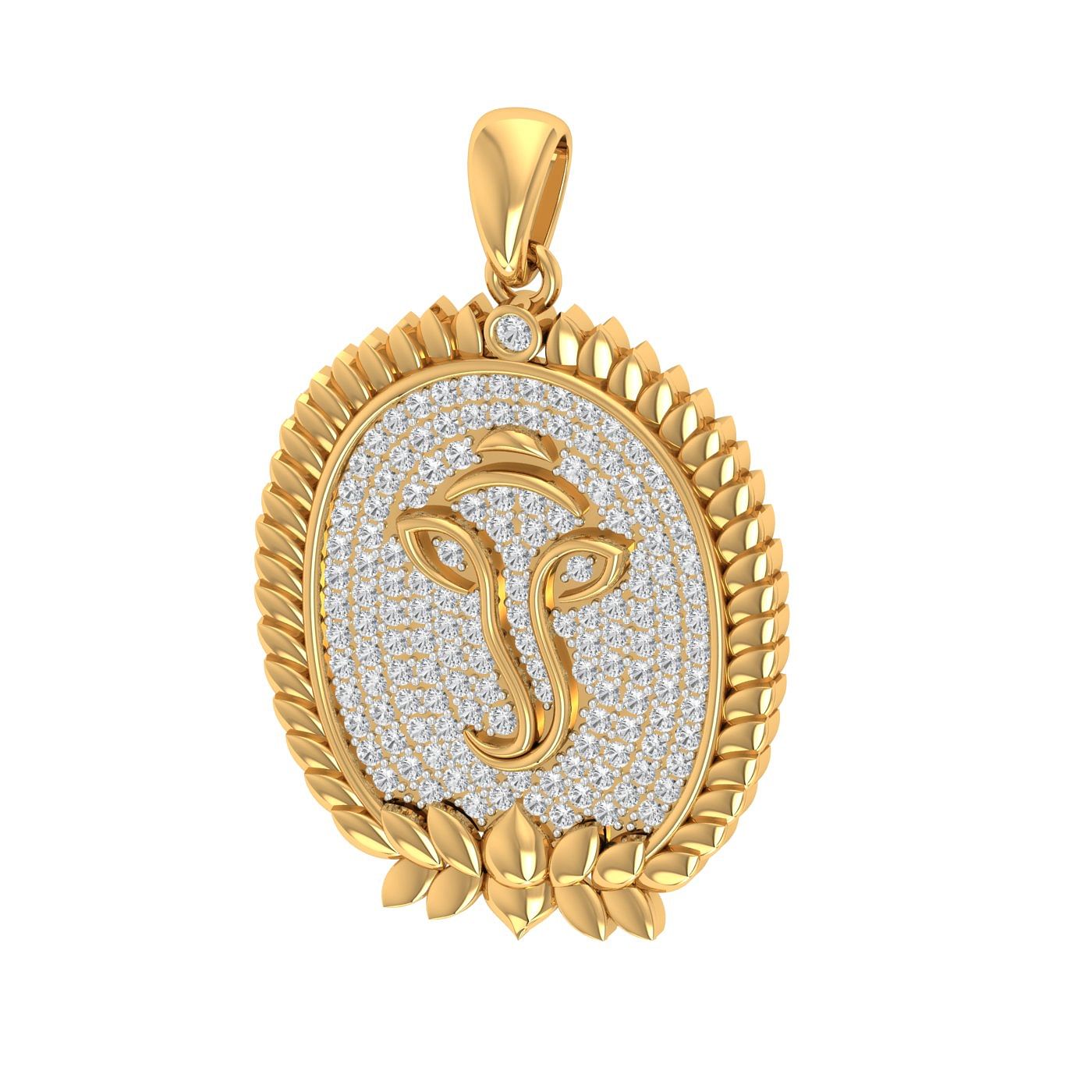 gold and diamond ganesh pendant