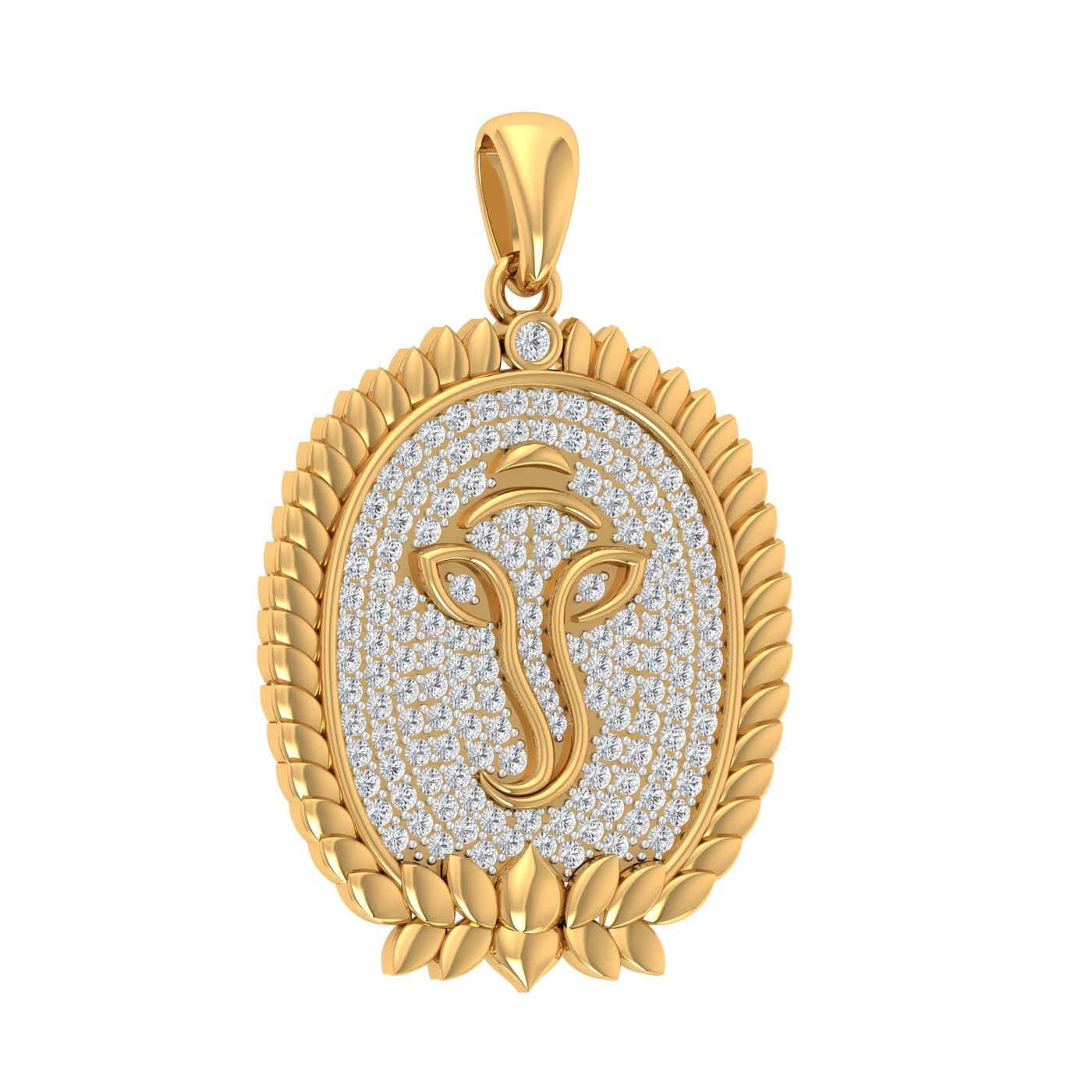 gold and diamond ganesh pendant