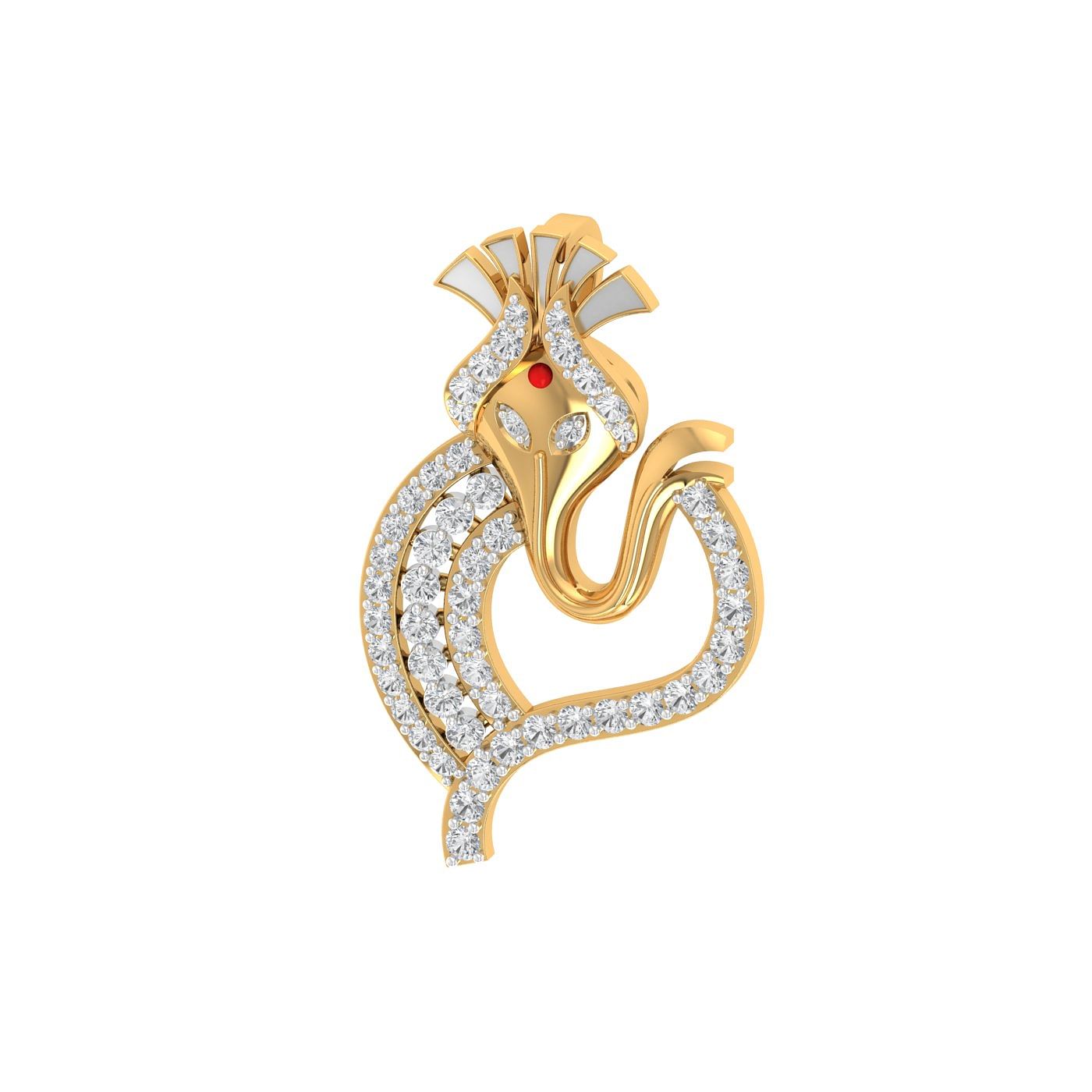 18k gold diamond lord ganesha pendant
