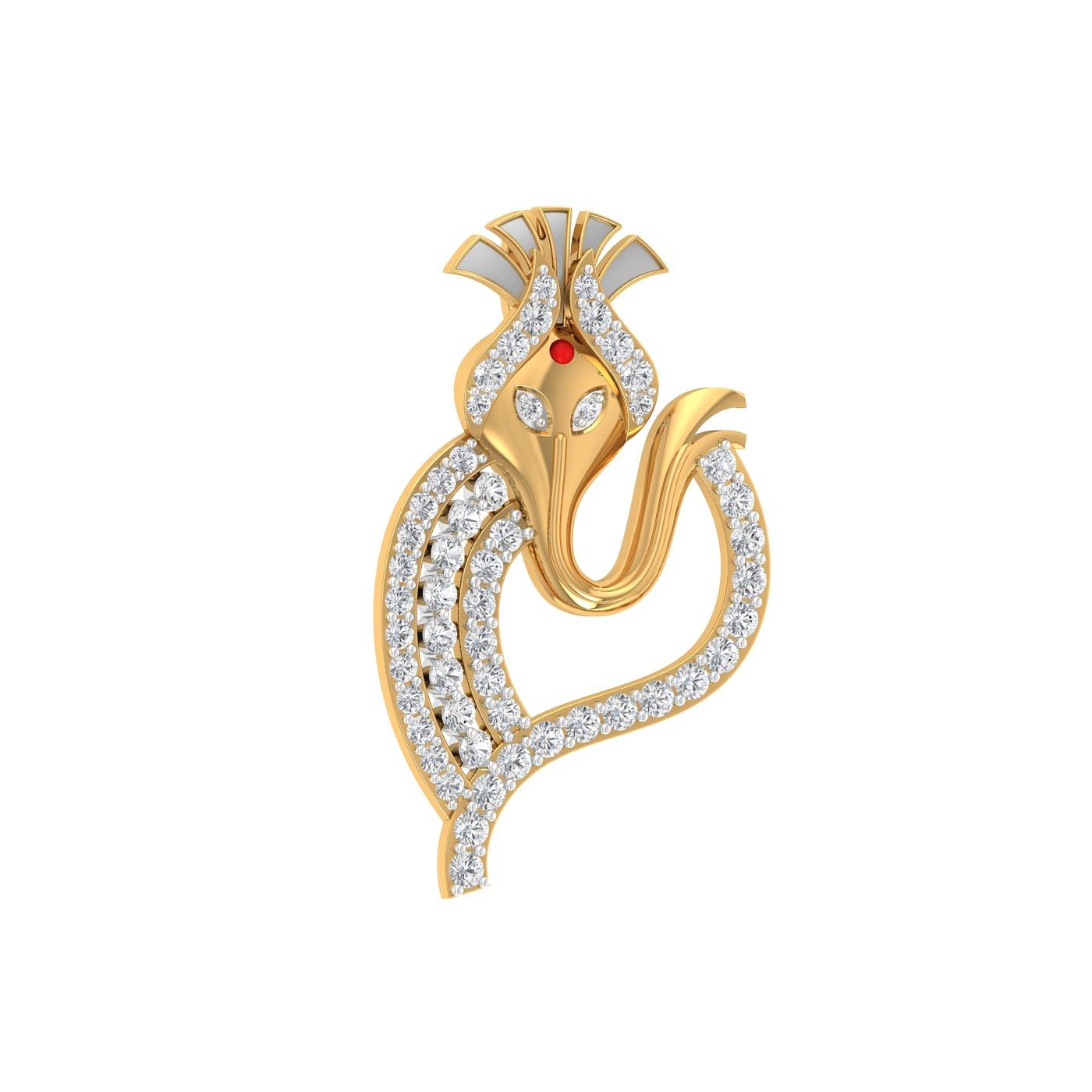 18k gold diamond lord ganesha pendant