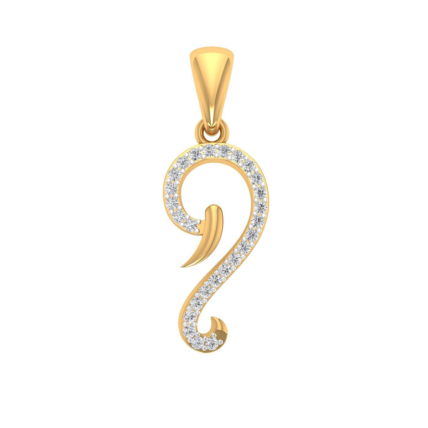 Ganesh rakhsa diamond pendant in yellow gold