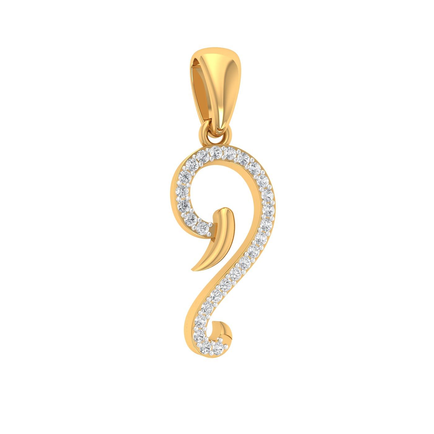 Ganesh rakhsa diamond pendant in yellow gold