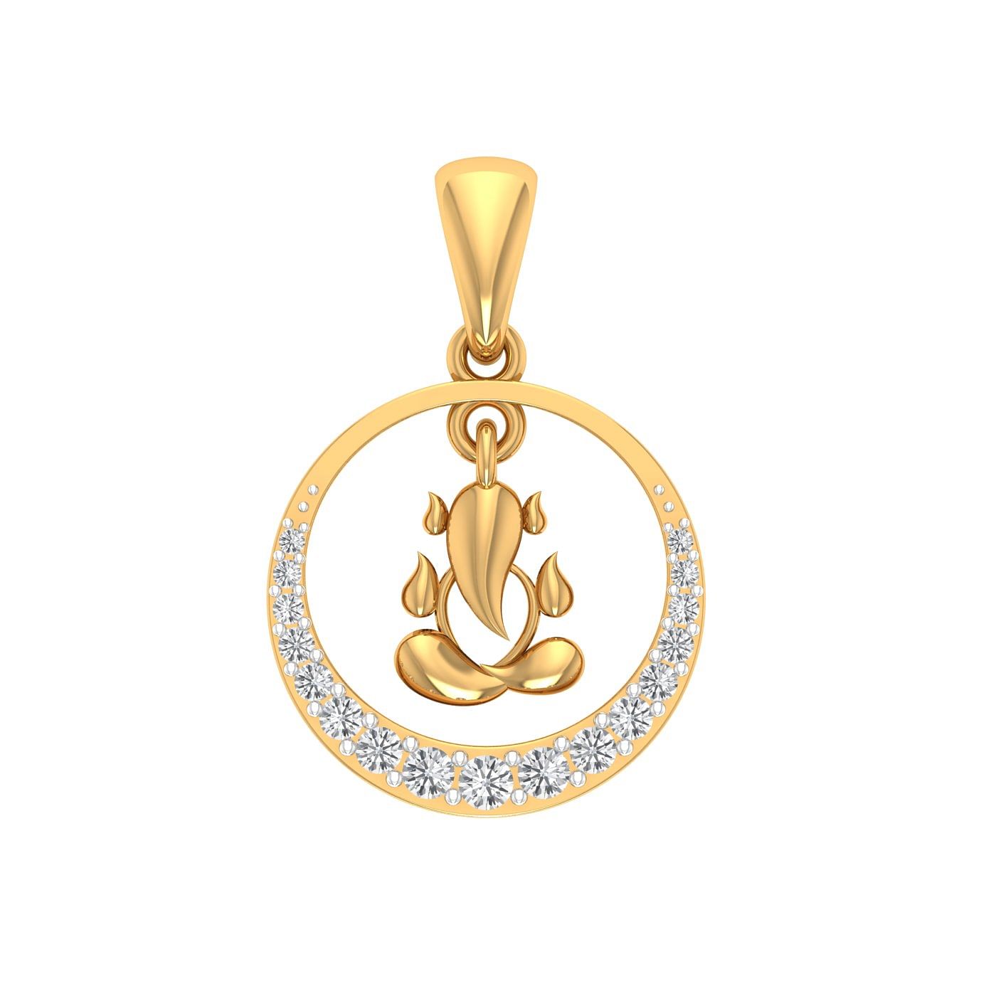 vignesh yellow gold diamond pendant