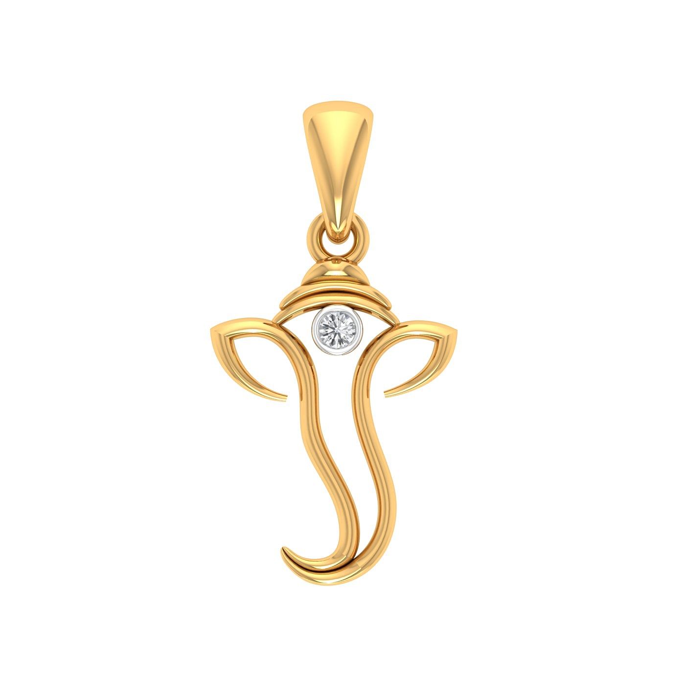 single stone small diamond yellow gold pendant