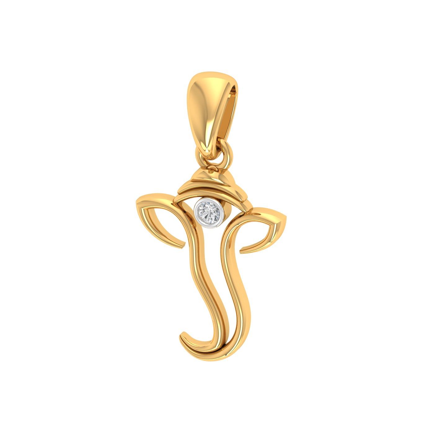 single stone small diamond yellow gold pendant