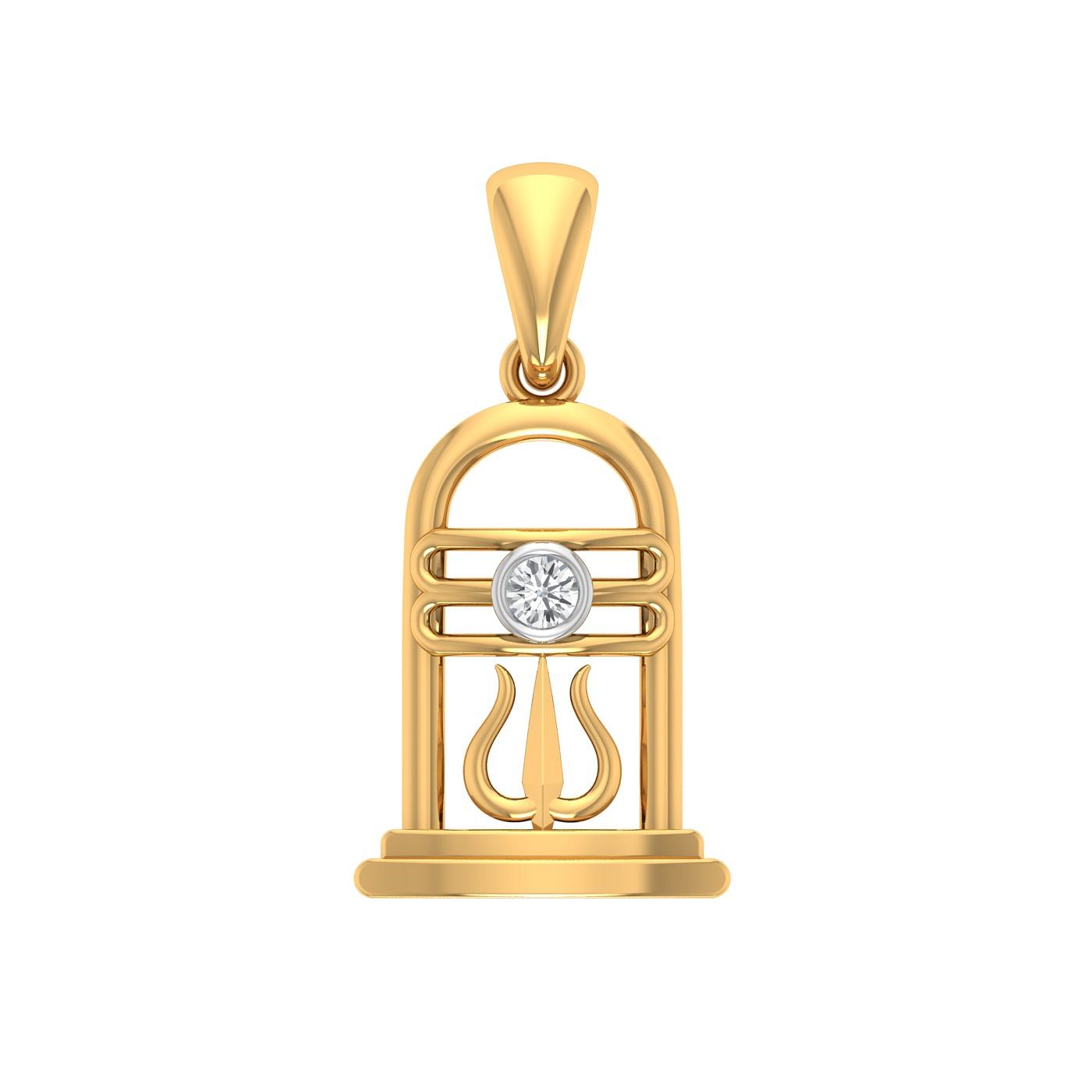 shiva yellow gold diamond pendant