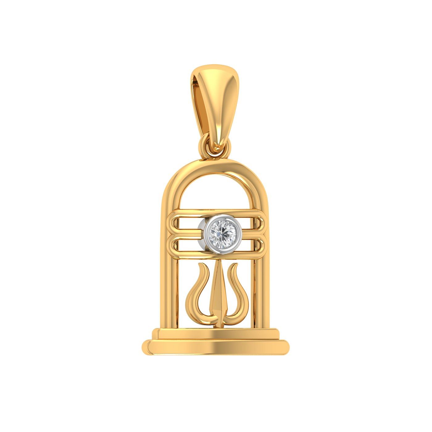 shiva yellow gold diamond pendant