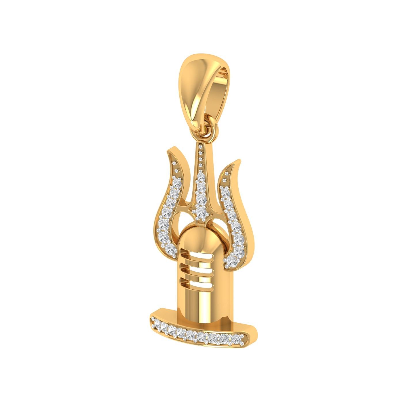 shiv ji yellow gold pendant for men