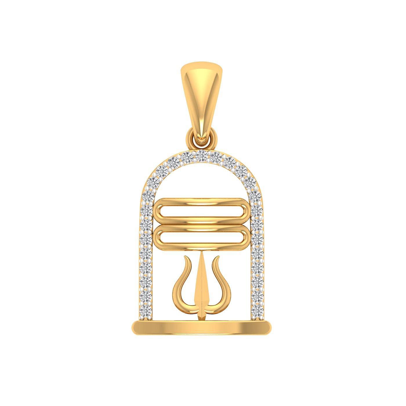 lorda shiva diamond yellow gold pendant