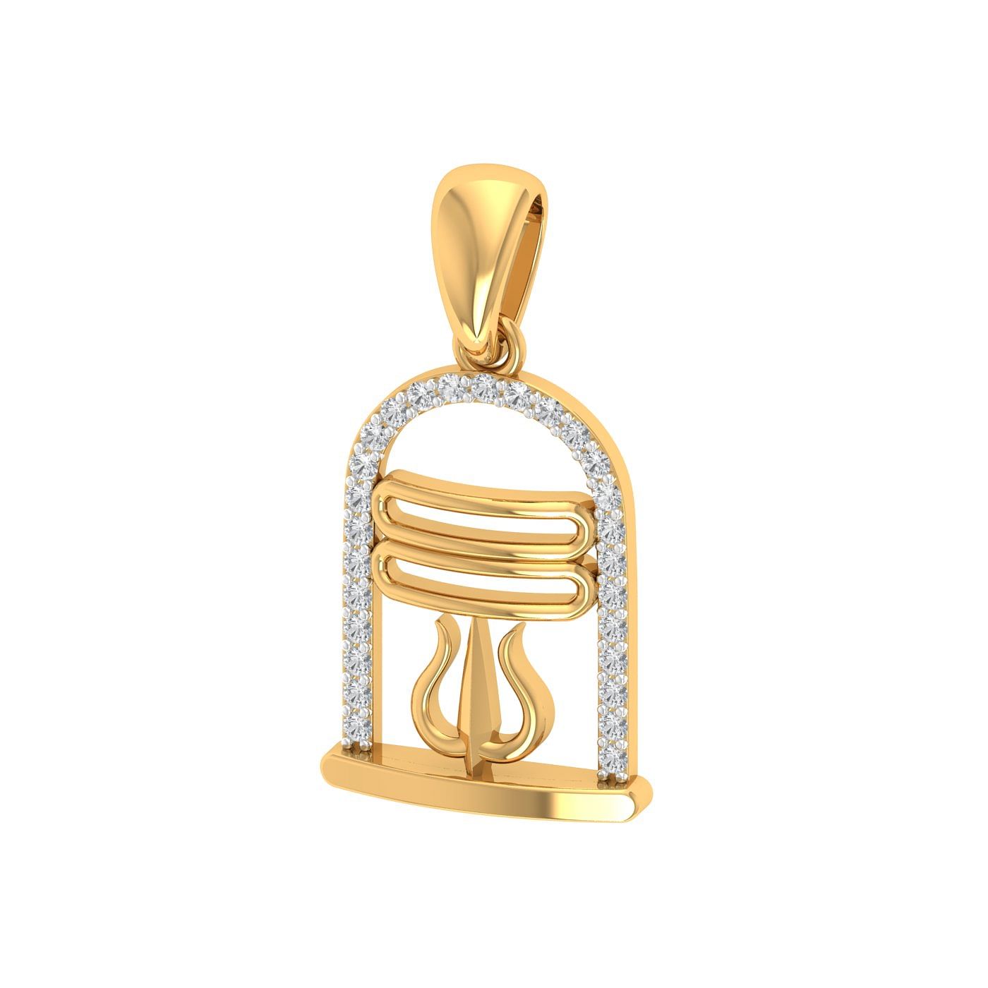 lorda shiva diamond yellow gold pendant