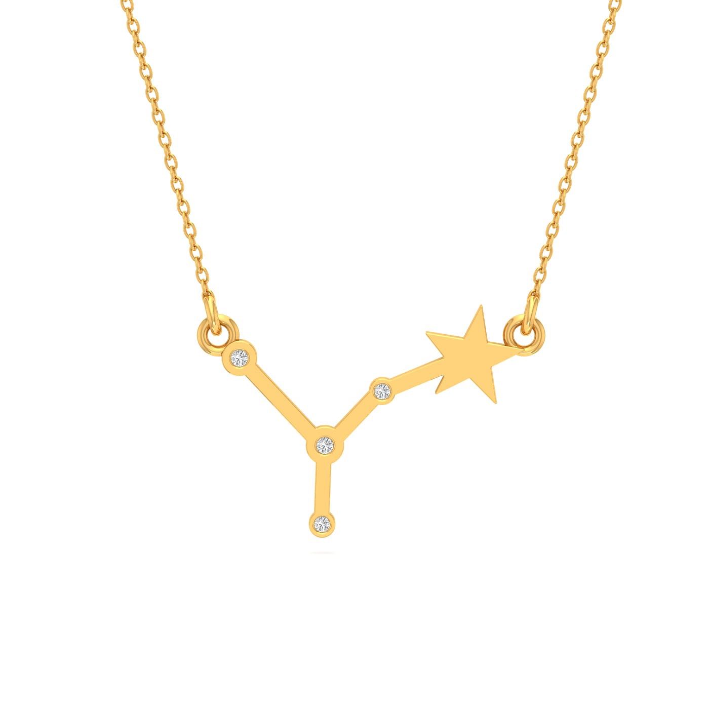 yellow gold Cancer Zodiac Diamond Pendant
