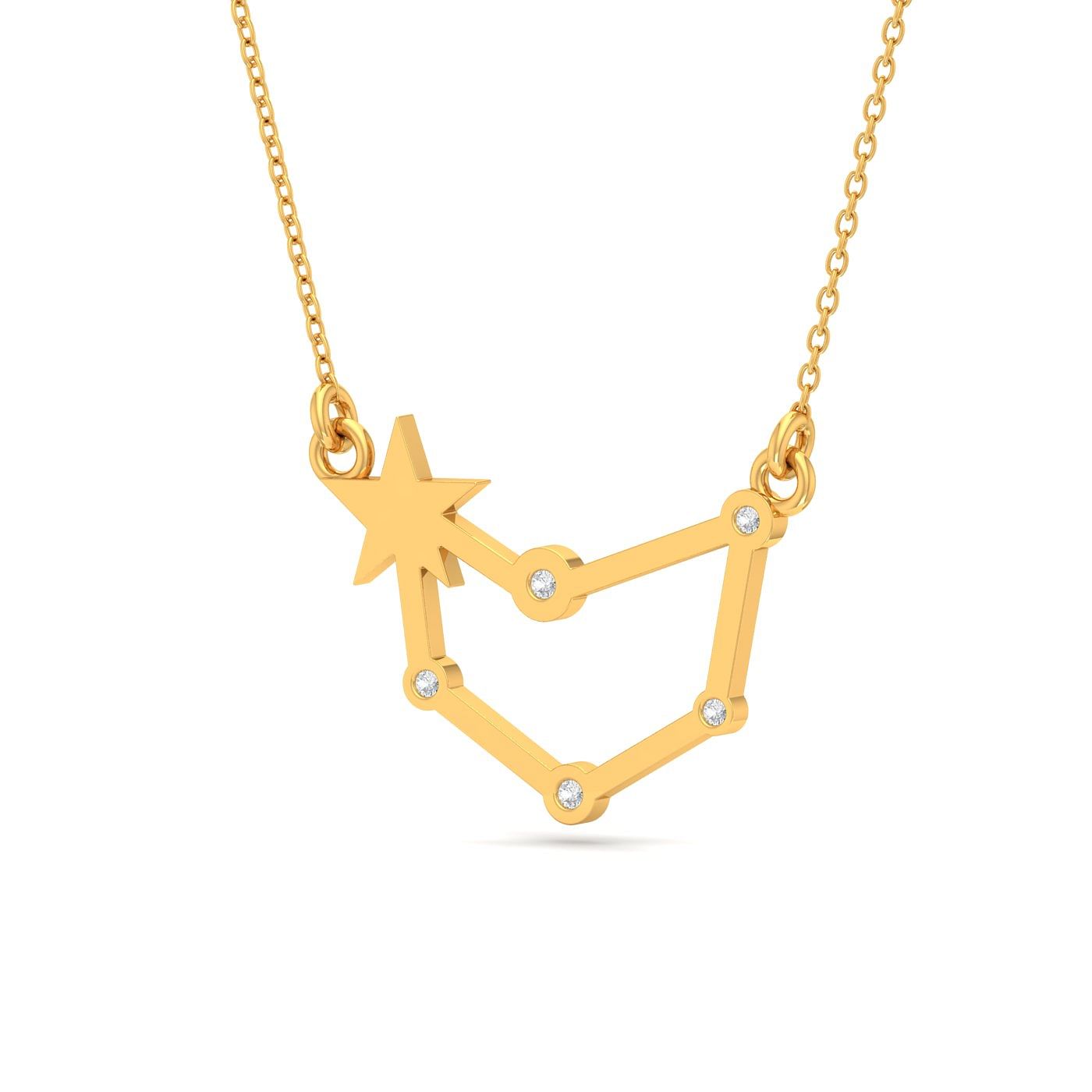 yellow gold Capricorn Zodiac Diamond Pendant