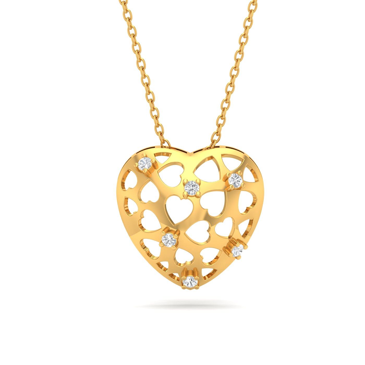 yellow gold Interlaced Love Diamond Pendant