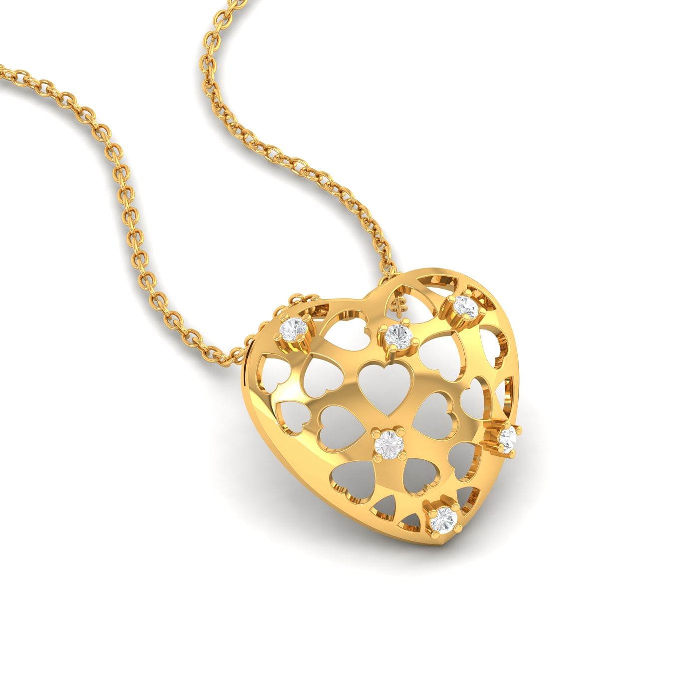 yellow gold Interlaced Love Diamond Pendant