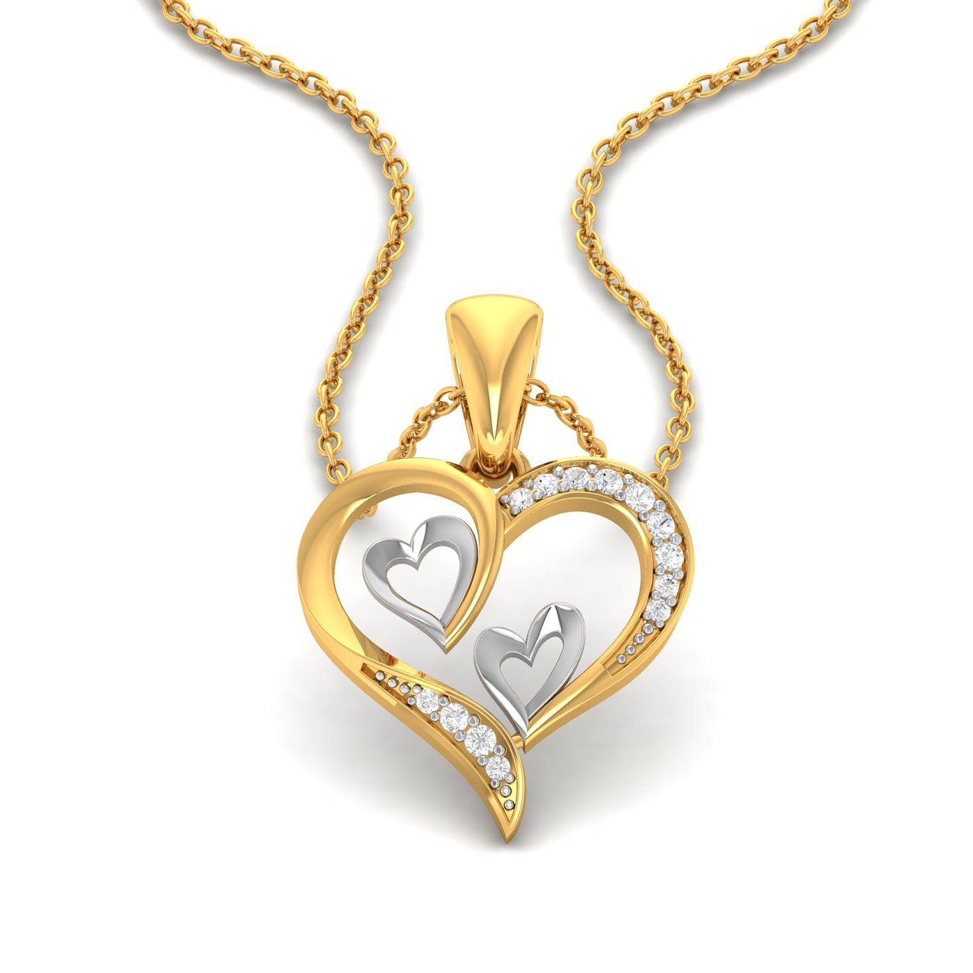 yellow gold Sofia Heart Diamond Pendant