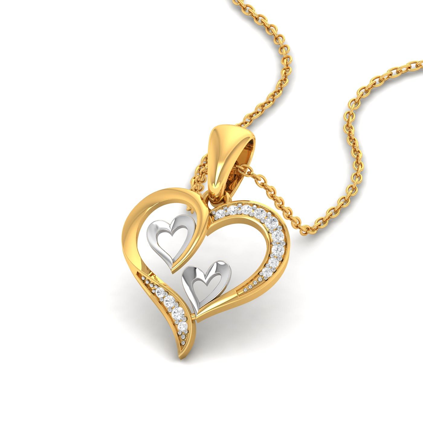 yellow gold Sofia Heart Diamond Pendant