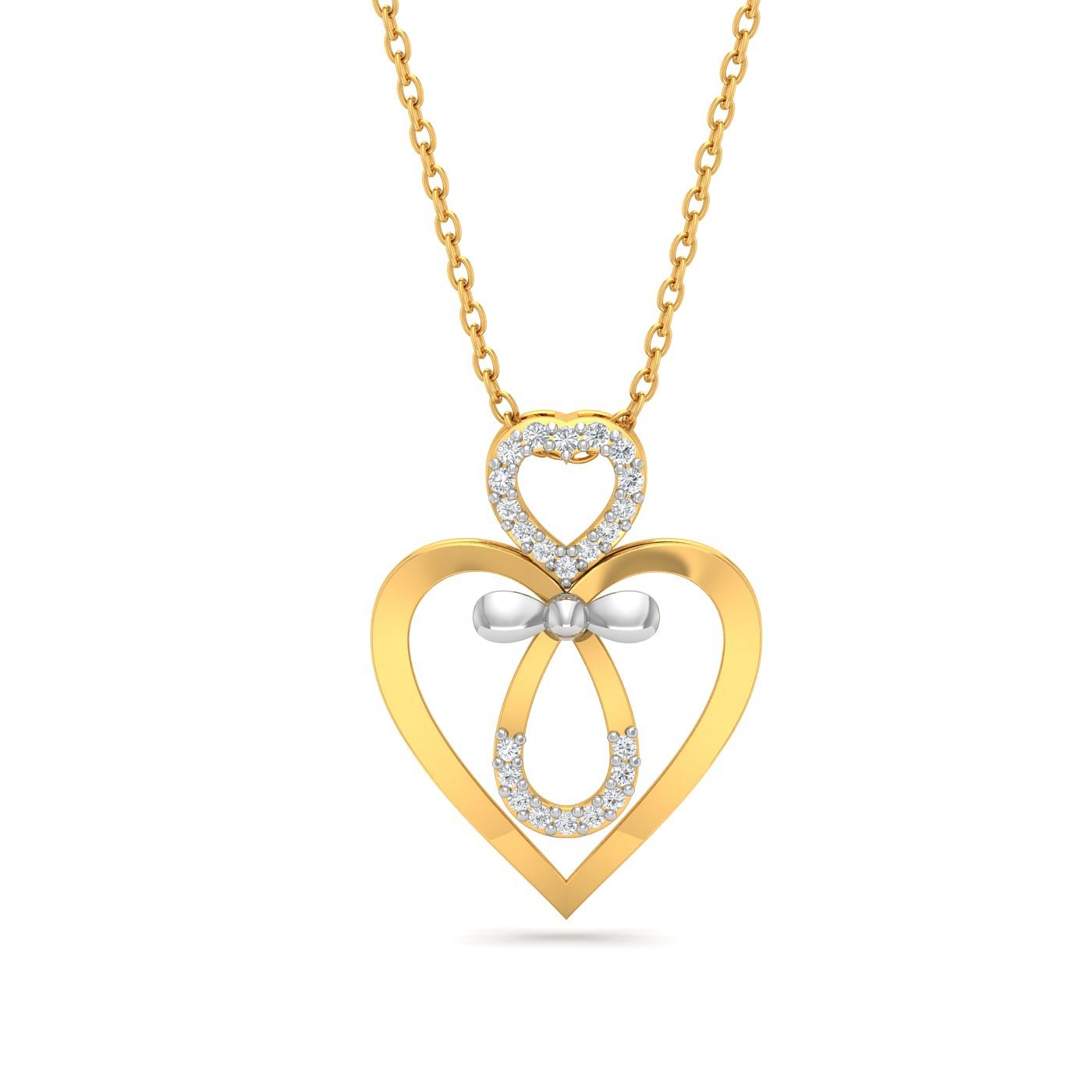 Yellow gold Luna Diamond Pendant