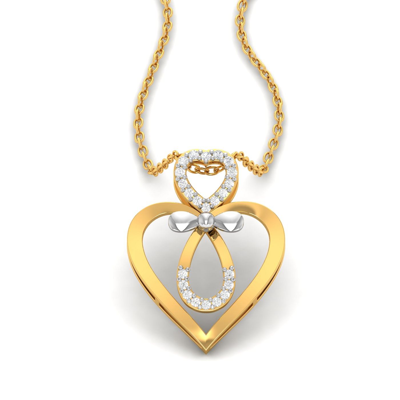 Yellow gold Luna Diamond Pendant
