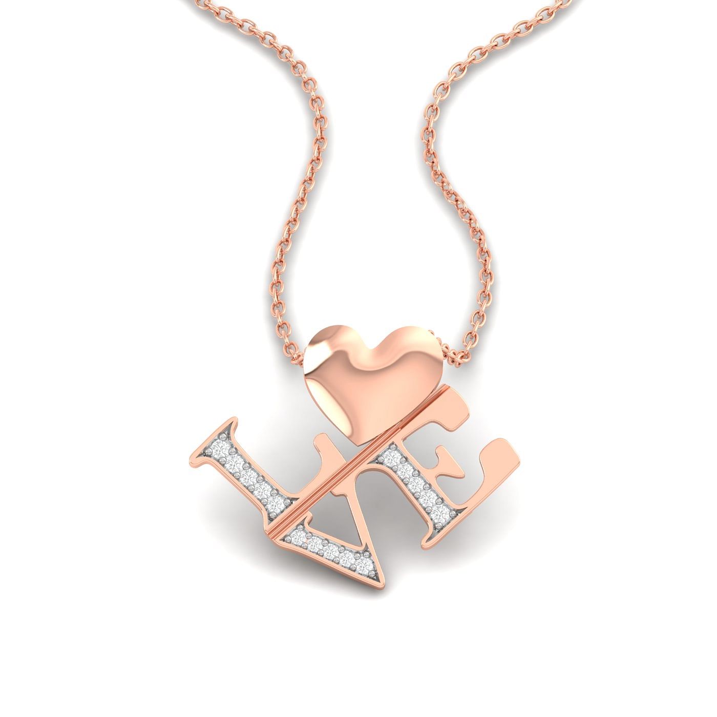 rose gold Leah Diamond Pendant