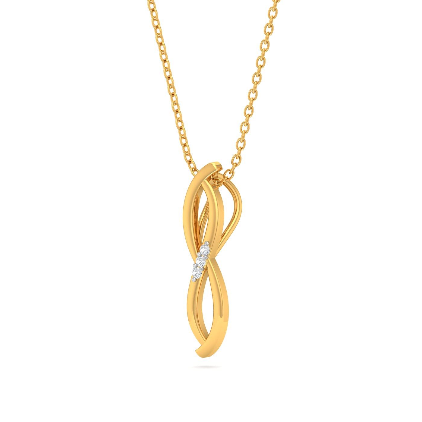 yellow gold Sparkling Infinity Diamond Pendant