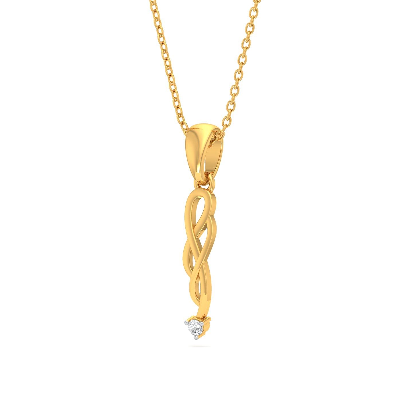 Yellow gold Kylie Diamond Pendant